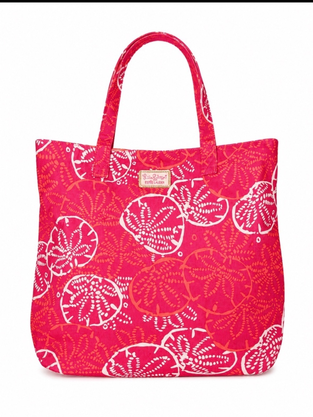Pink Floral Canvas Tote Bag Lightweight open top Brightly colored Pool bag